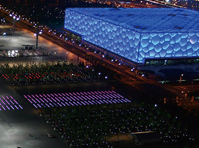 北京奥运庆典青年广场LED条形视频灯工程